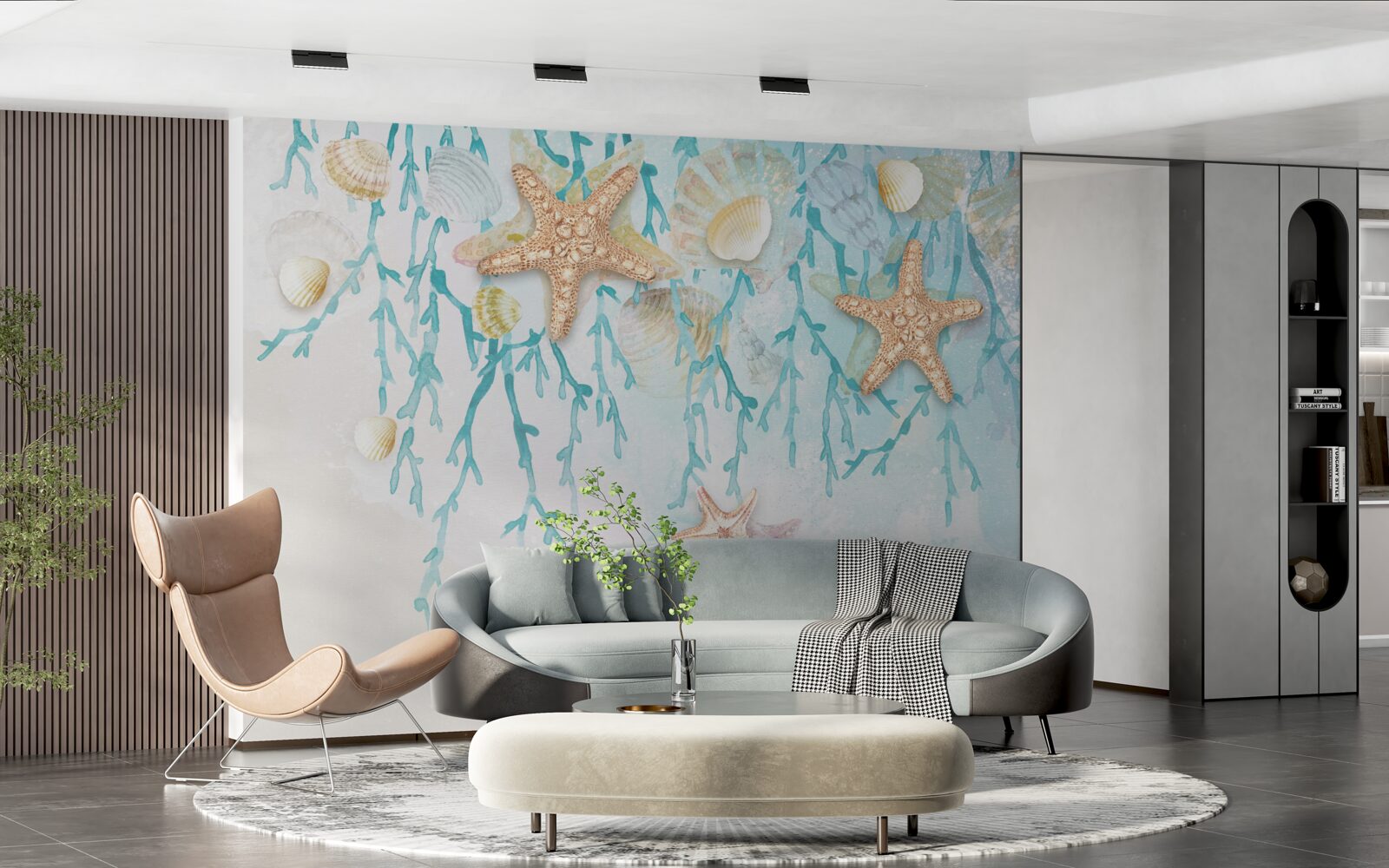 Fototapeta hviezdna obloha a morské pobrežie