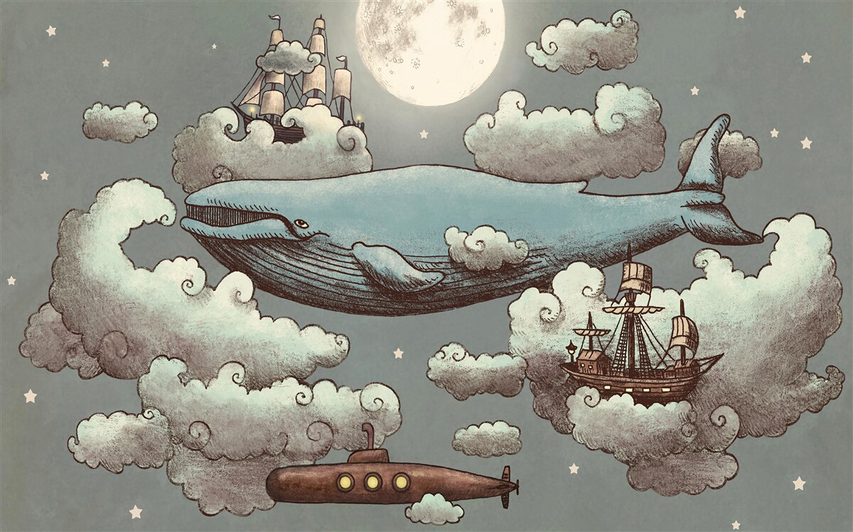 Fototapeta obrovský vorvaň medzi oblakmi