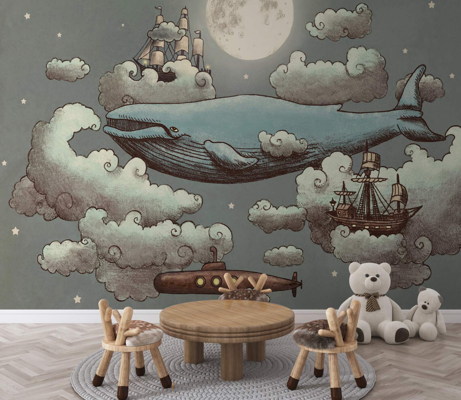 Fototapeta obrovský vorvaň medzi oblakmi