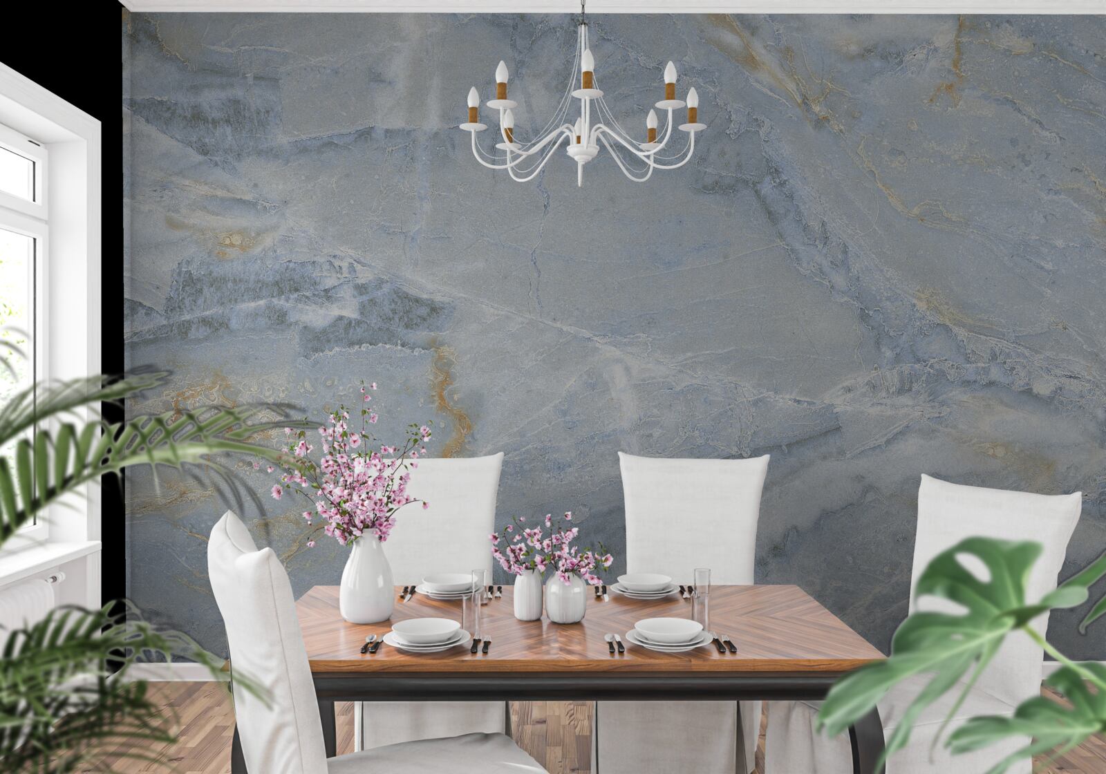 Fototapeta šedo-čierne vlny so zlatými obrysmi