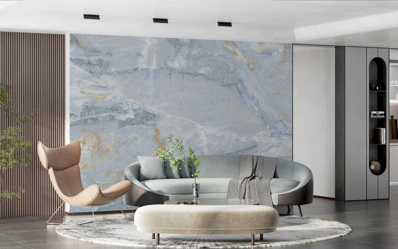 Fototapeta šedo-čierne vlny so zlatými obrysmi