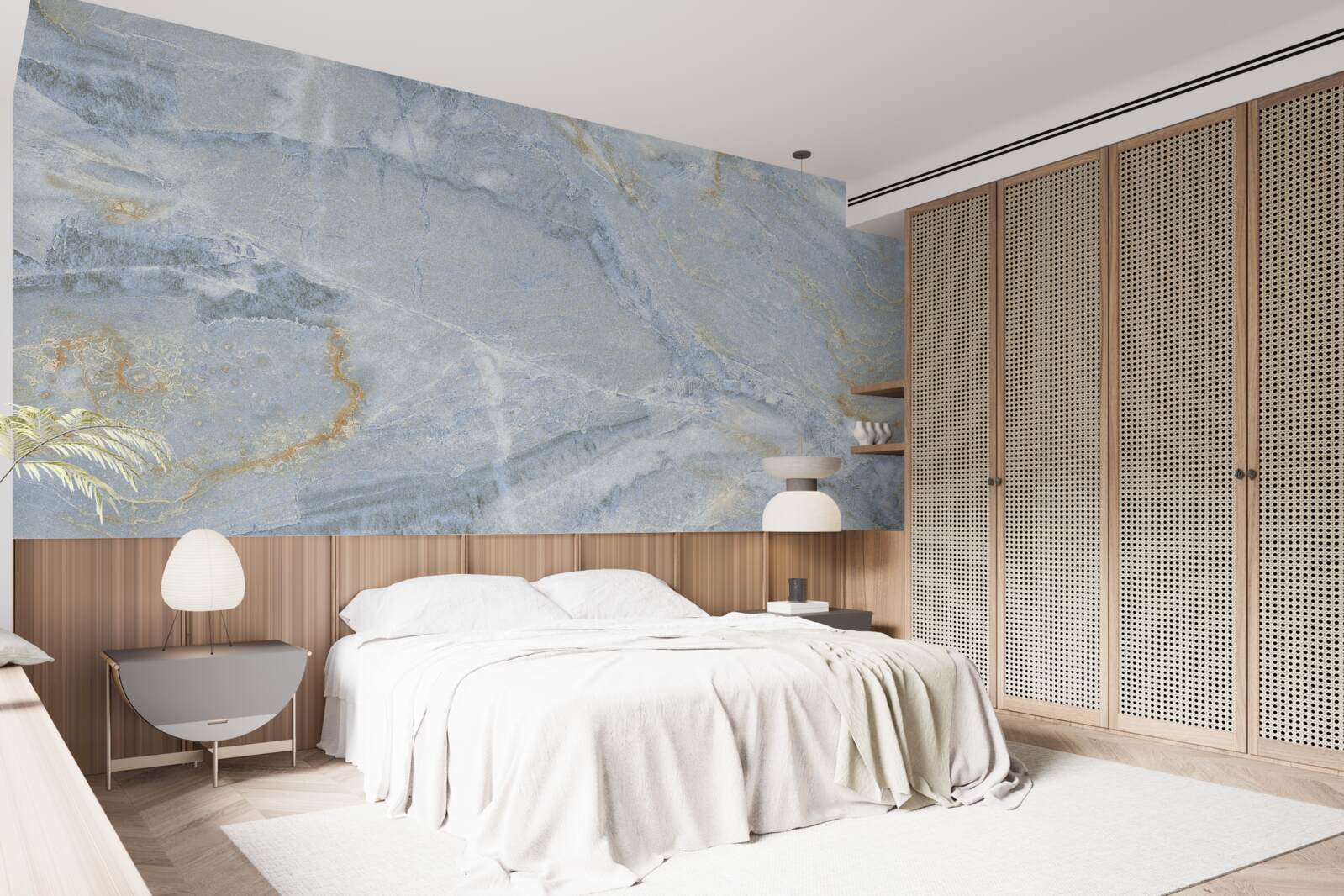 Fototapeta šedo-čierne vlny so zlatými obrysmi