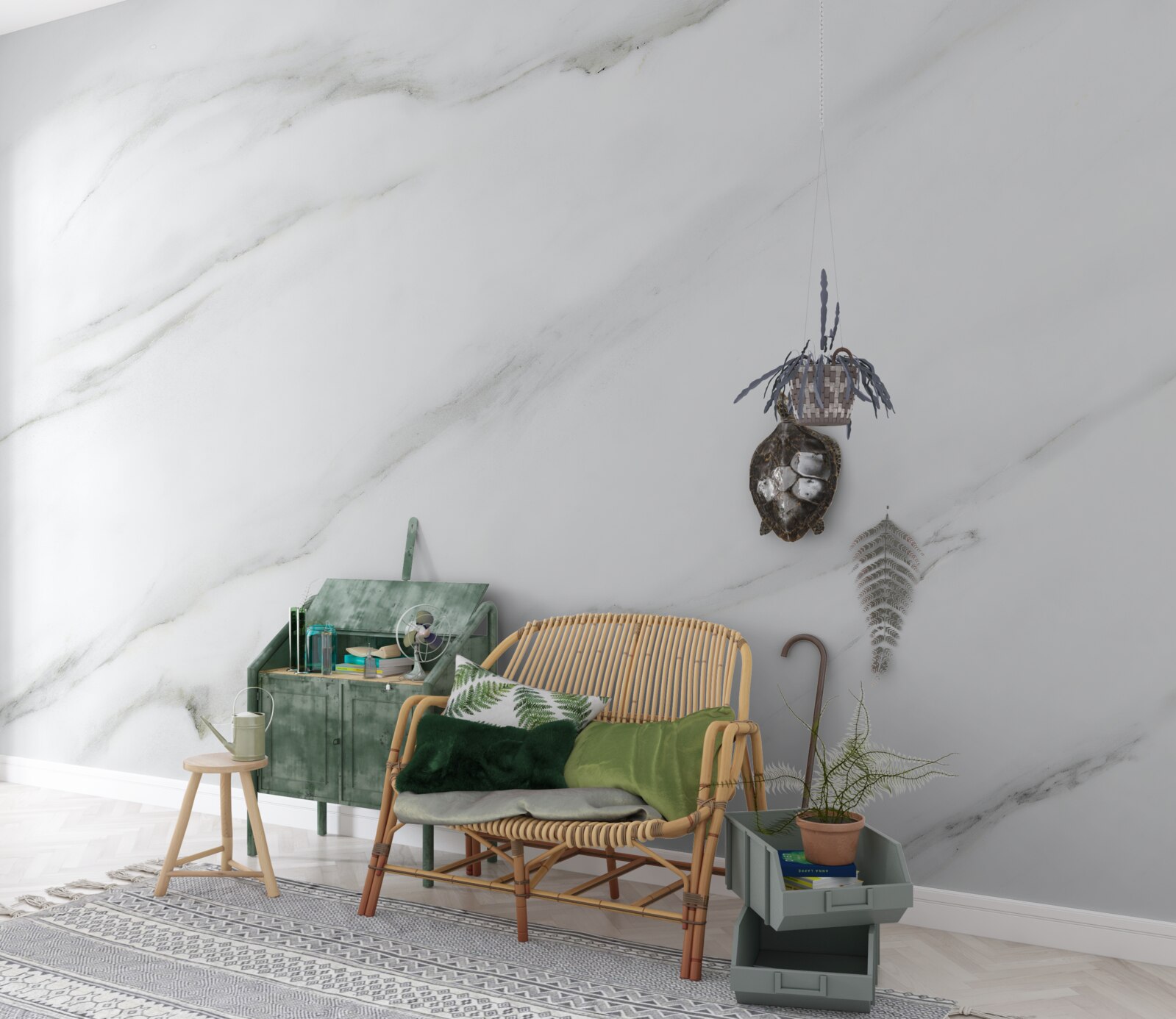 Fototapeta Snehovo biely mramor so sivými vlnitými vzormi