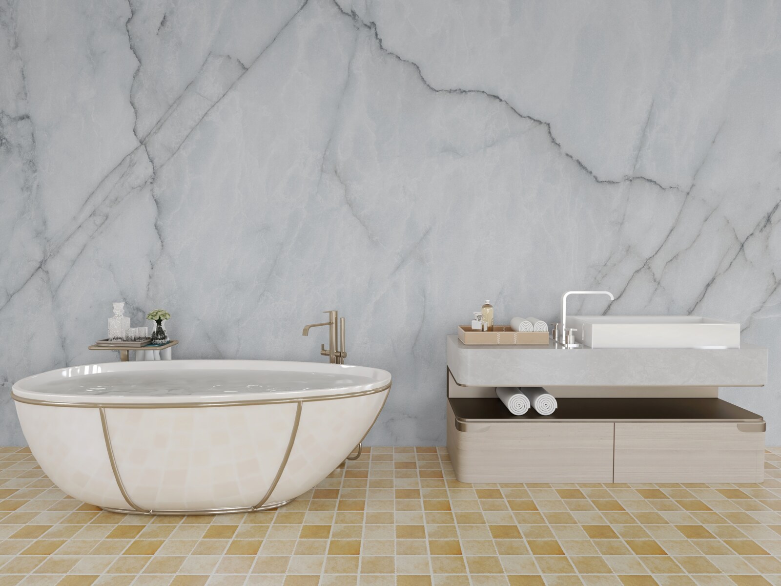 Fototapeta sivý mramor s čiernymi vložkami