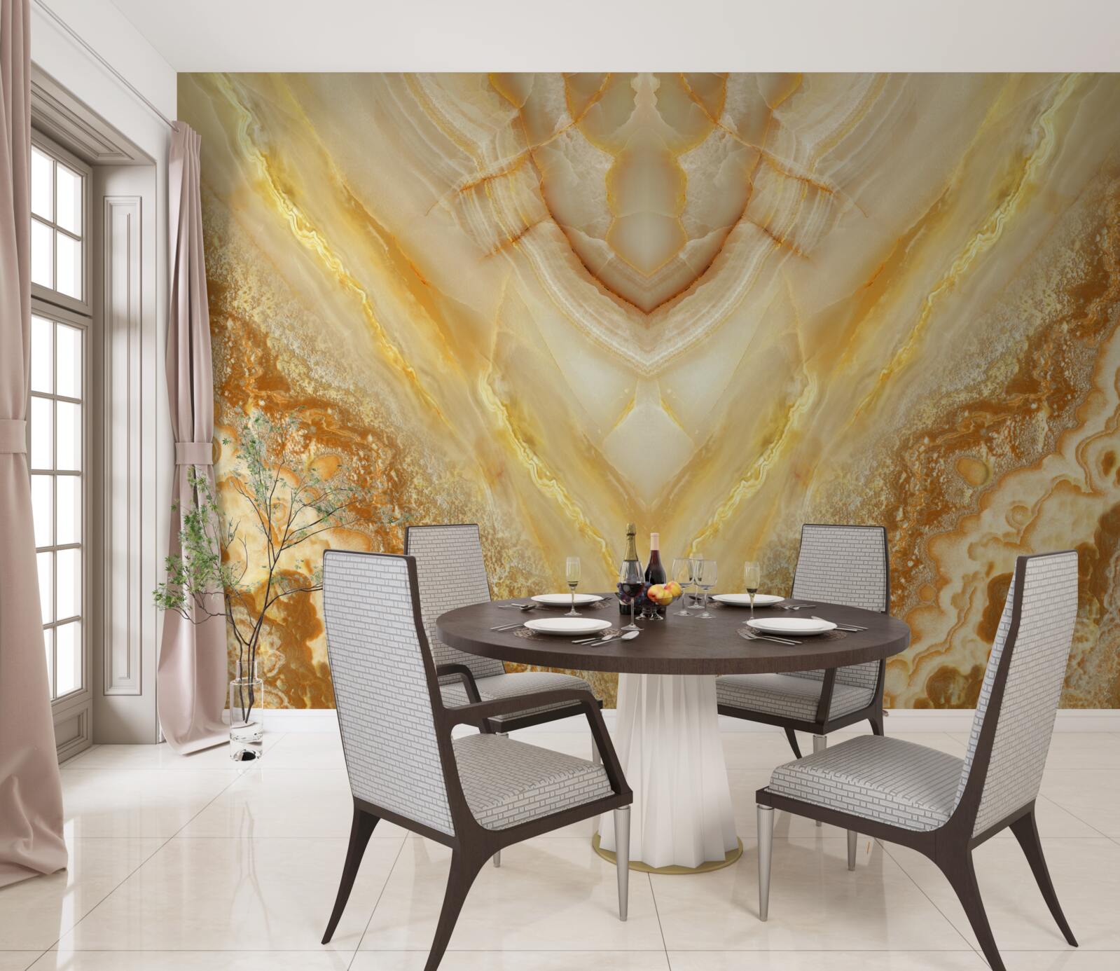 Fototapeta plátok jantáru na mramorovom pozadí