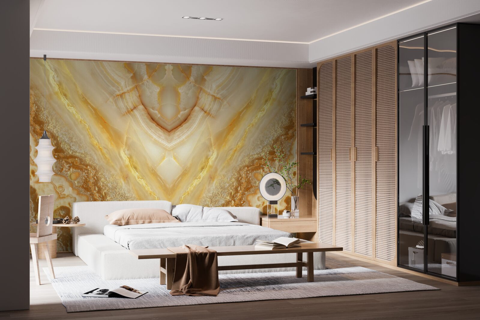 Fototapeta plátok jantáru na mramorovom pozadí