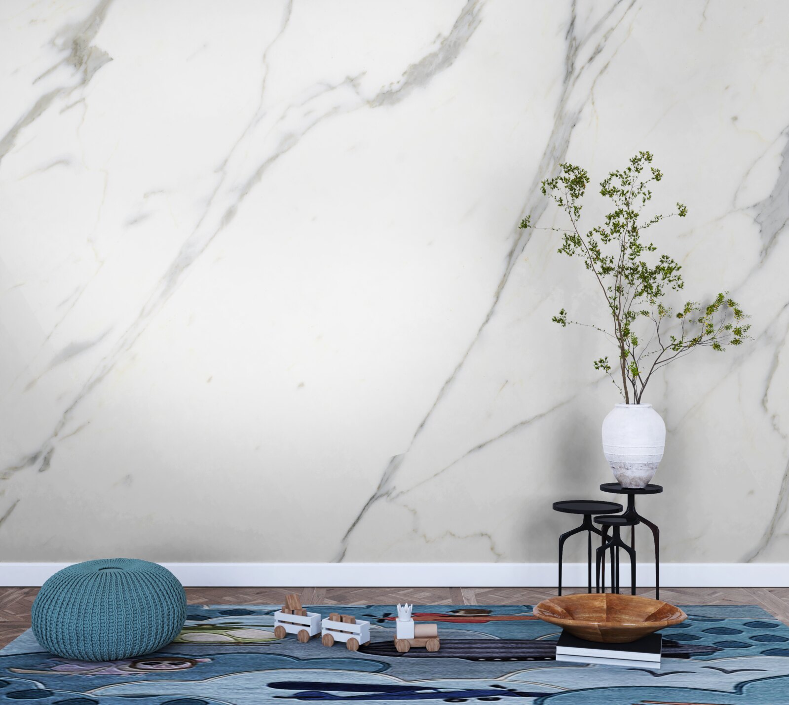 Fototapeta Snehobiely mramor a elegantne zakrivené obrysy