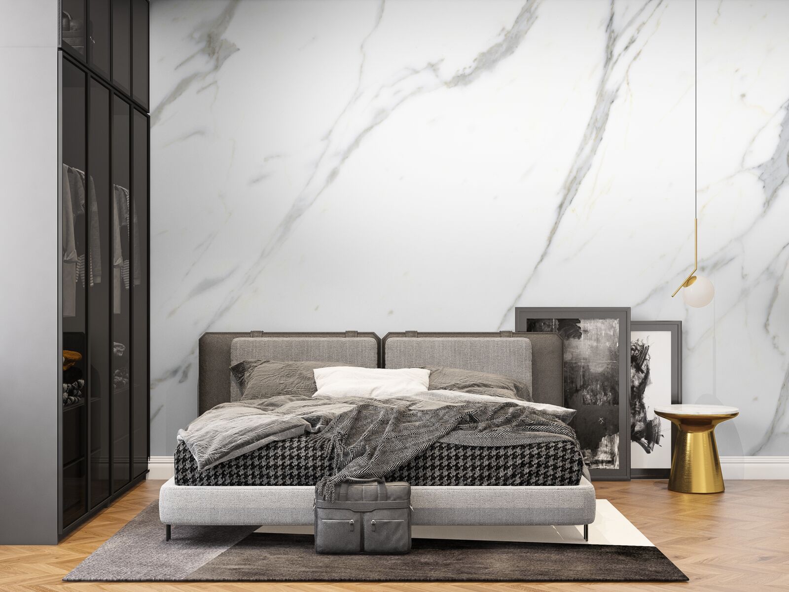 Fototapeta Snehobiely mramor a elegantne zakrivené obrysy