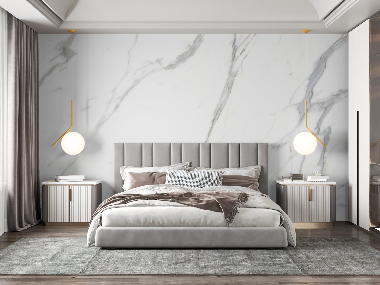 Fototapeta Snehobiely mramor a elegantne zakrivené obrysy