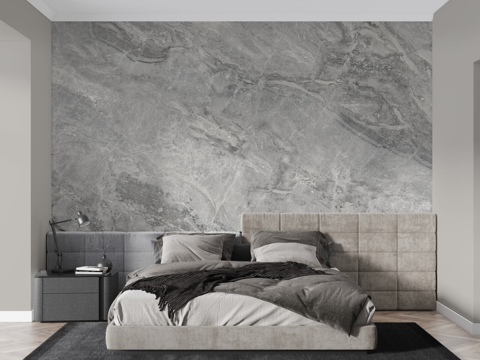 Fototapeta šedé porcelánové dlaždice s neostrými okrajmi