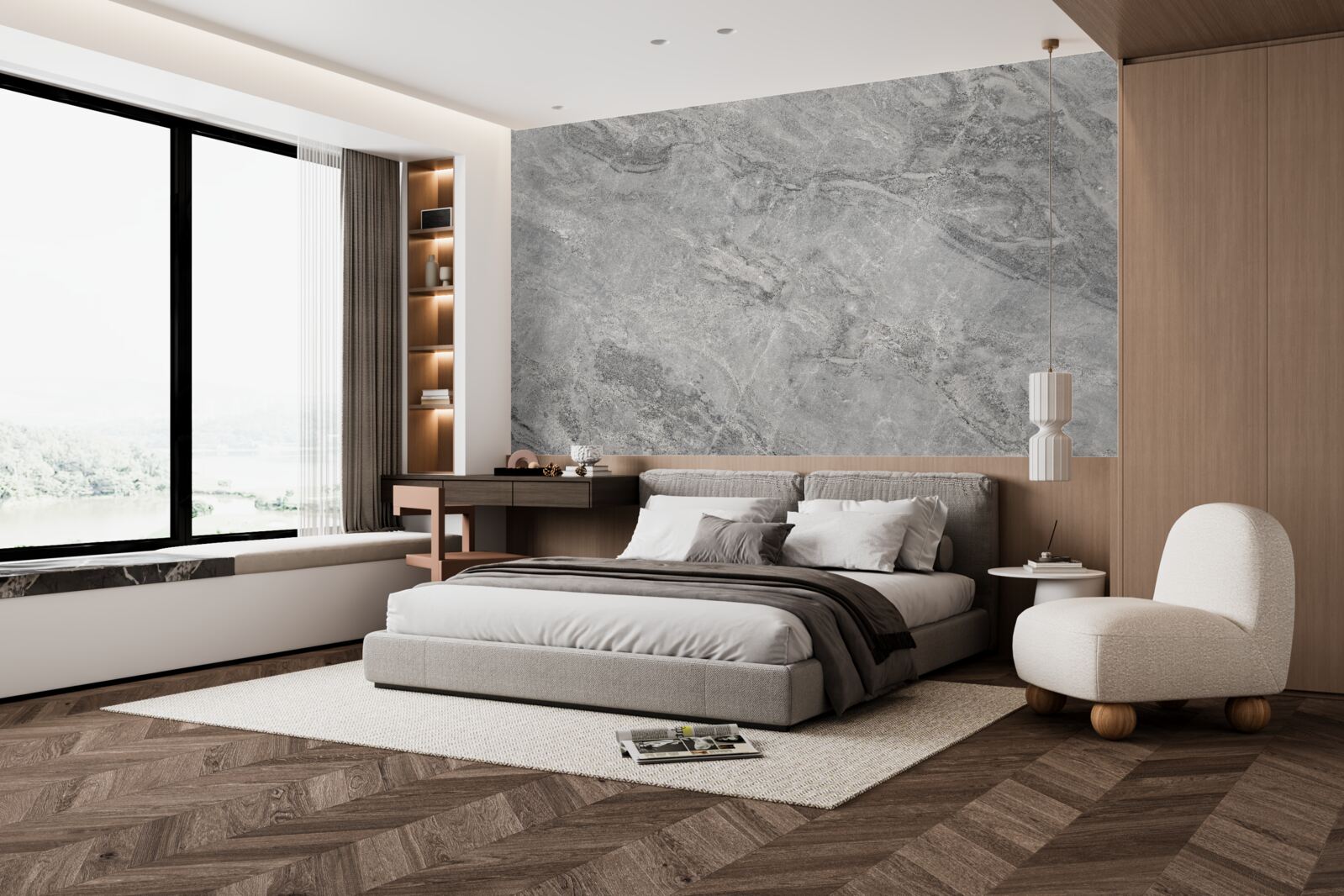 Fototapeta šedé porcelánové dlaždice s neostrými okrajmi