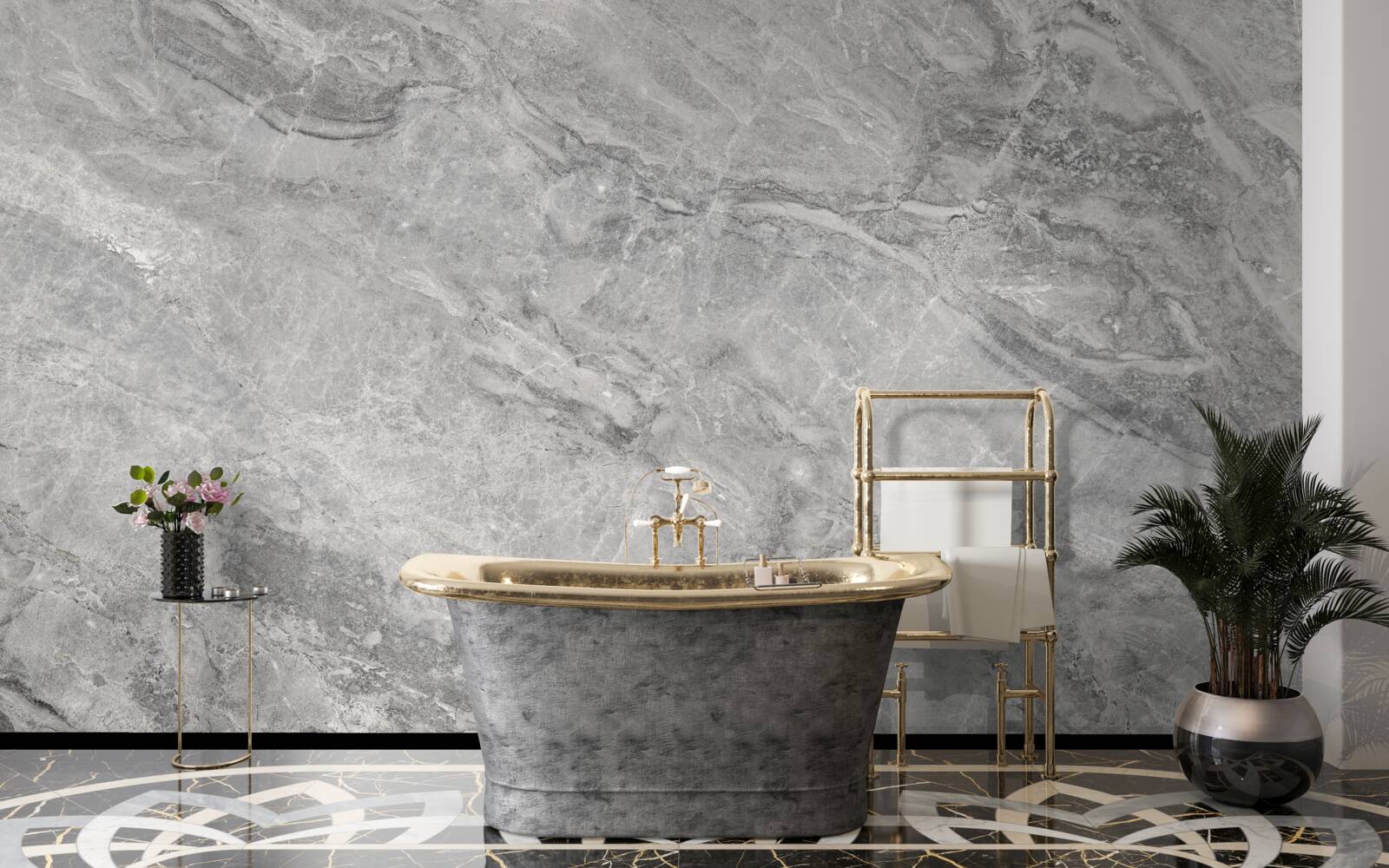 Fototapeta šedé porcelánové dlaždice s neostrými okrajmi