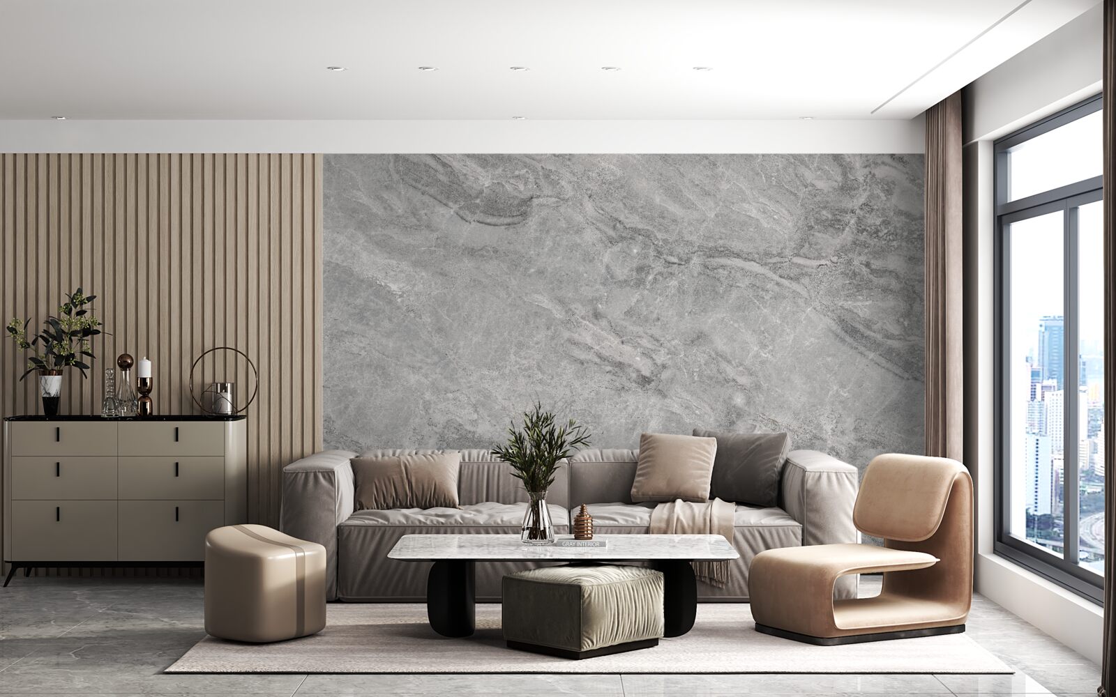 Fototapeta šedé porcelánové dlaždice s neostrými okrajmi