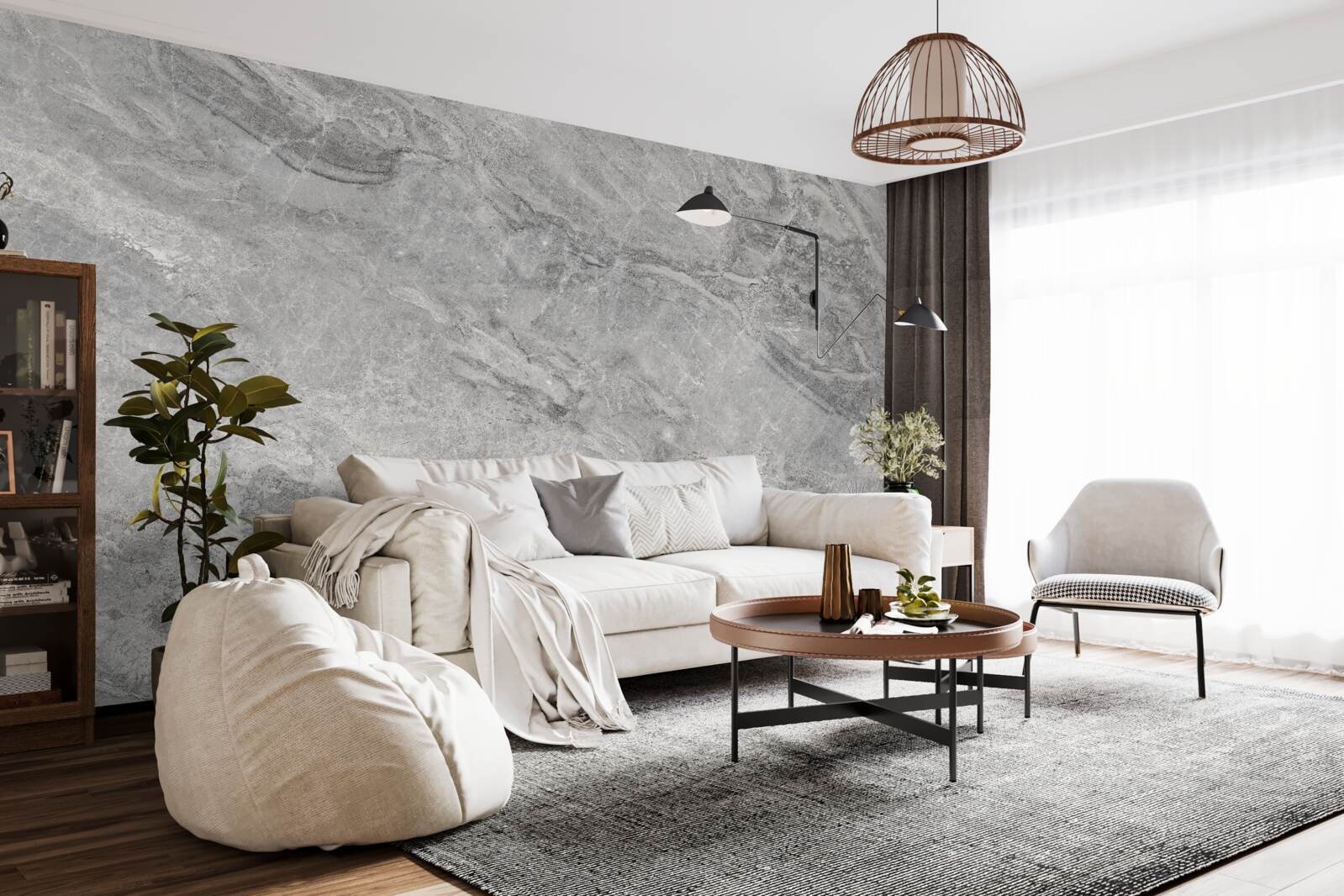 Fototapeta šedé porcelánové dlaždice s neostrými okrajmi