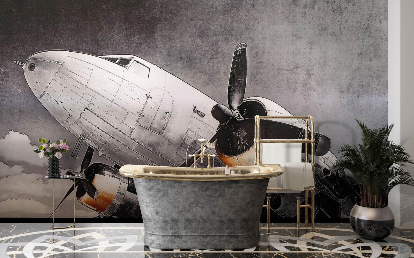 Fototapeta rovina znázornená bielou farbou