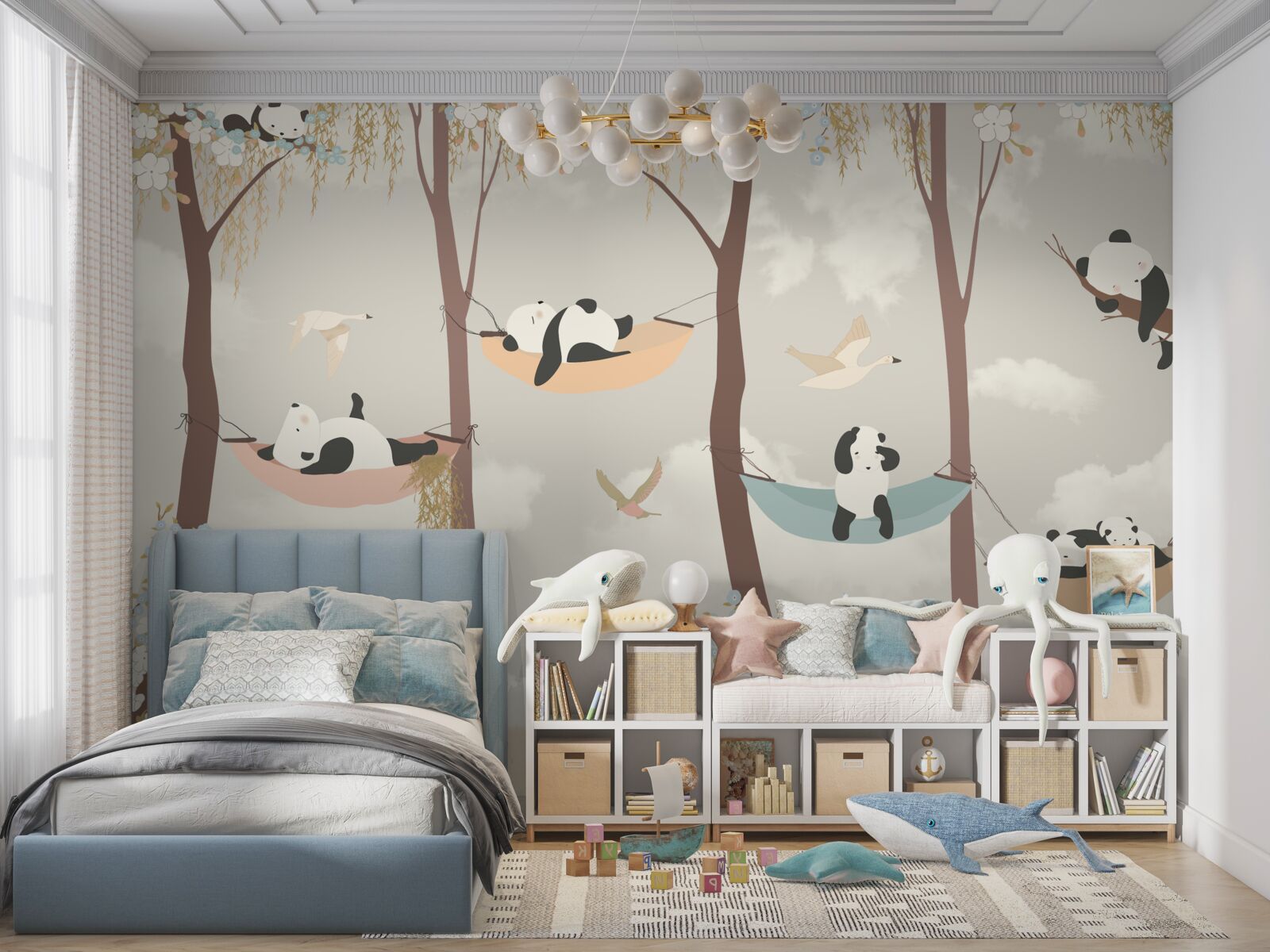 Fototapeta pandy odpočívajú na hojdacích sieťach