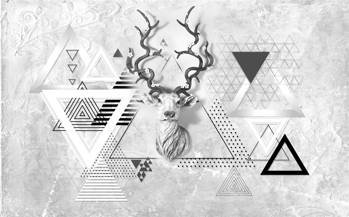 Fototapeta abstraktný geometrický obraz hrdého jeleňa