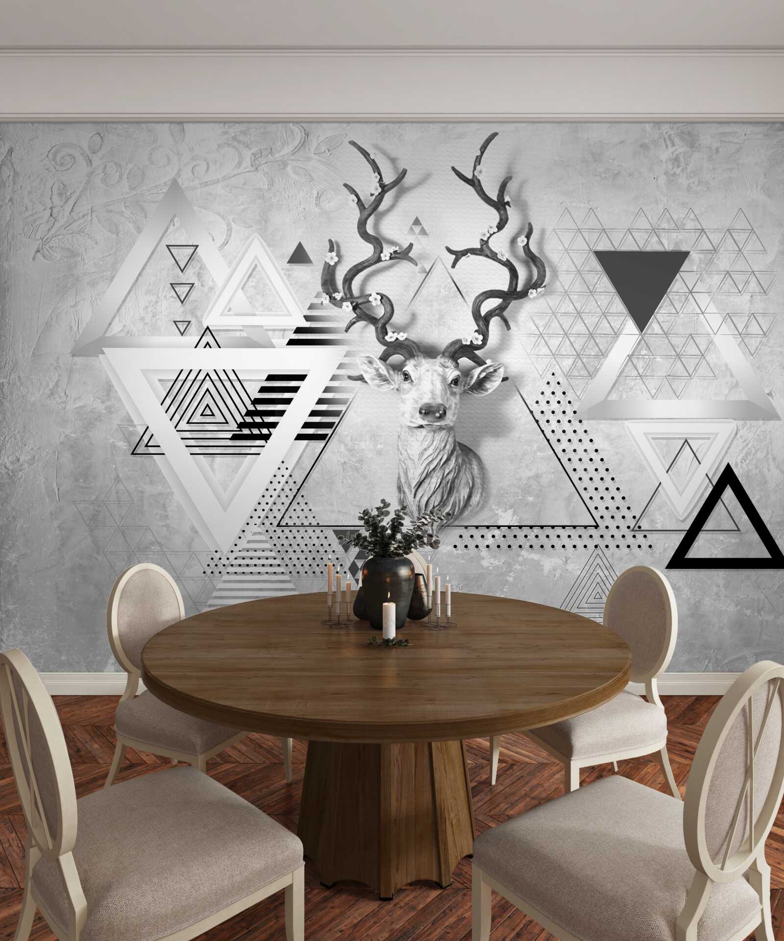 Fototapeta abstraktný geometrický obraz hrdého jeleňa