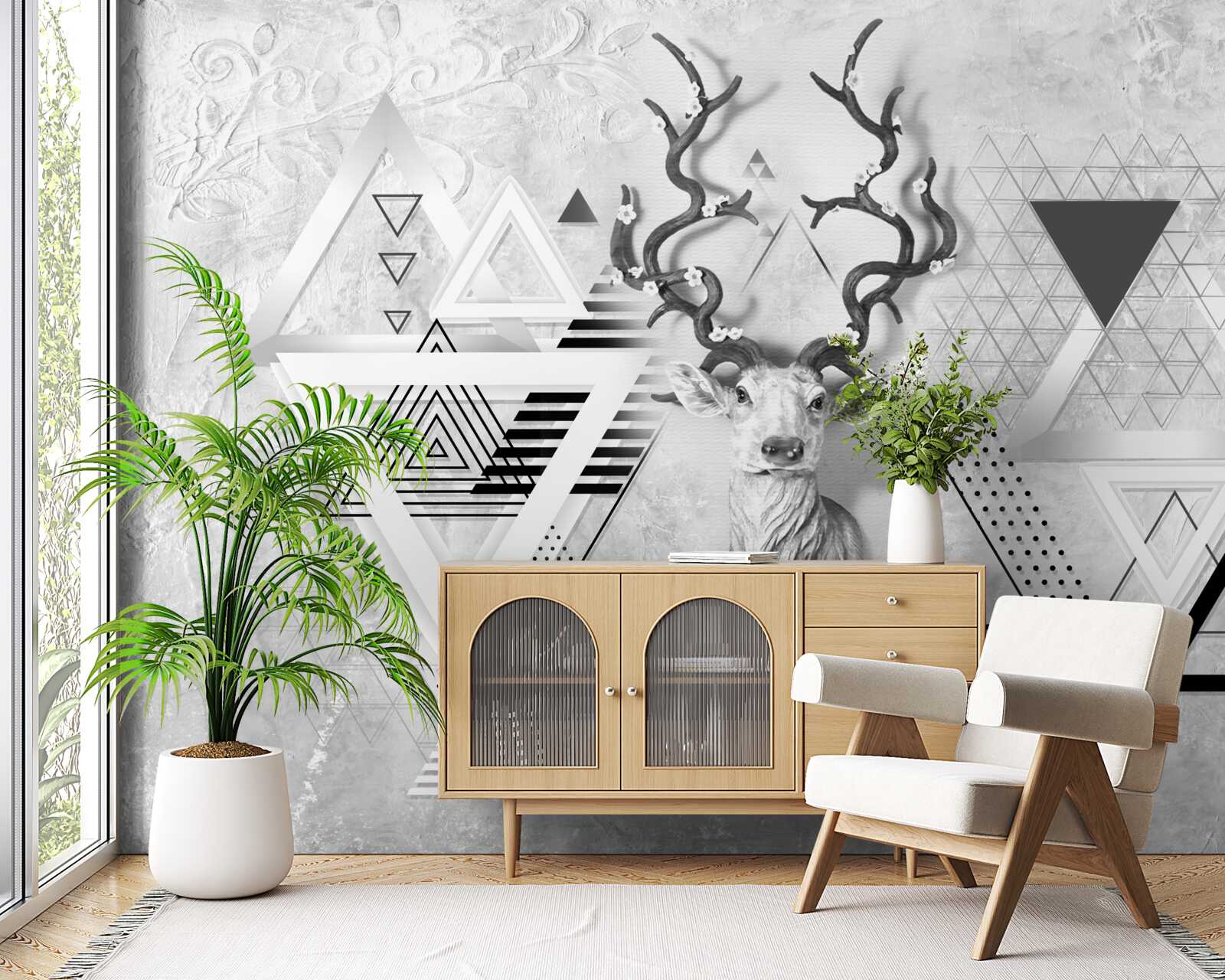 Fototapeta abstraktný geometrický obraz hrdého jeleňa