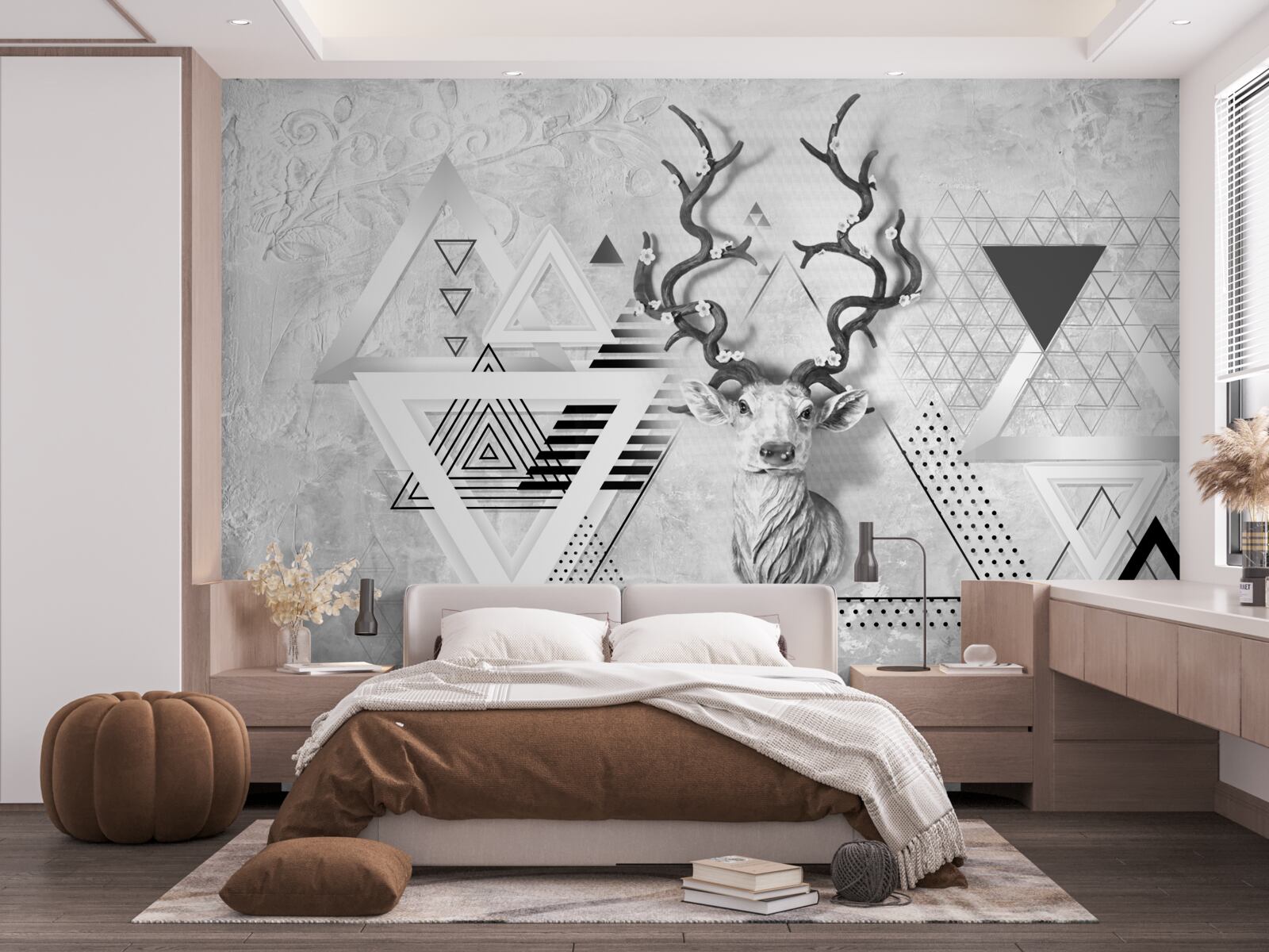 Fototapeta abstraktný geometrický obraz hrdého jeleňa