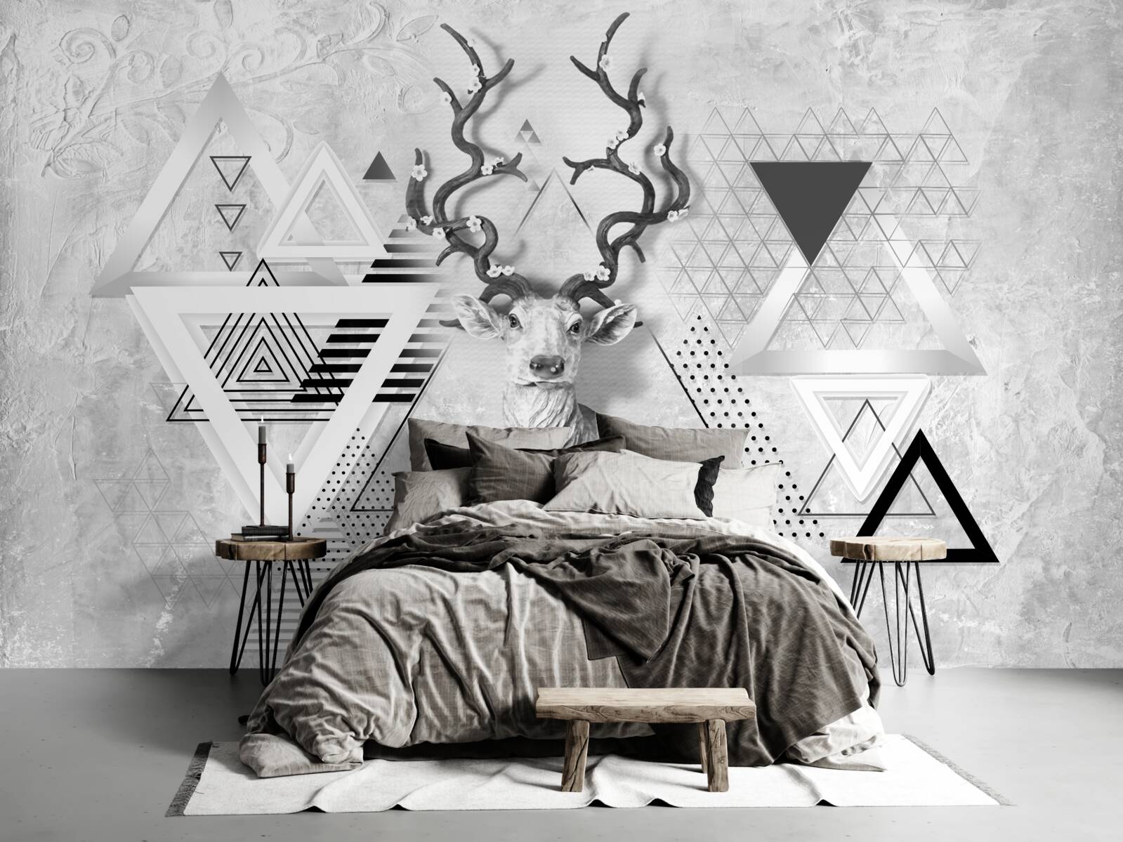 Fototapeta abstraktný geometrický obraz hrdého jeleňa