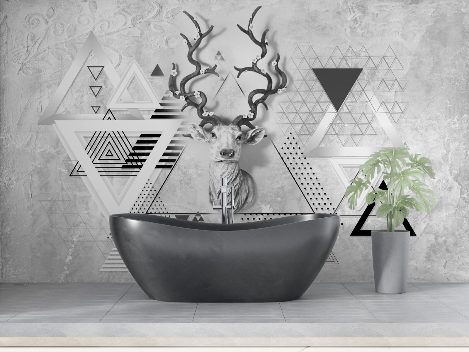 Fototapeta abstraktný geometrický obraz hrdého jeleňa