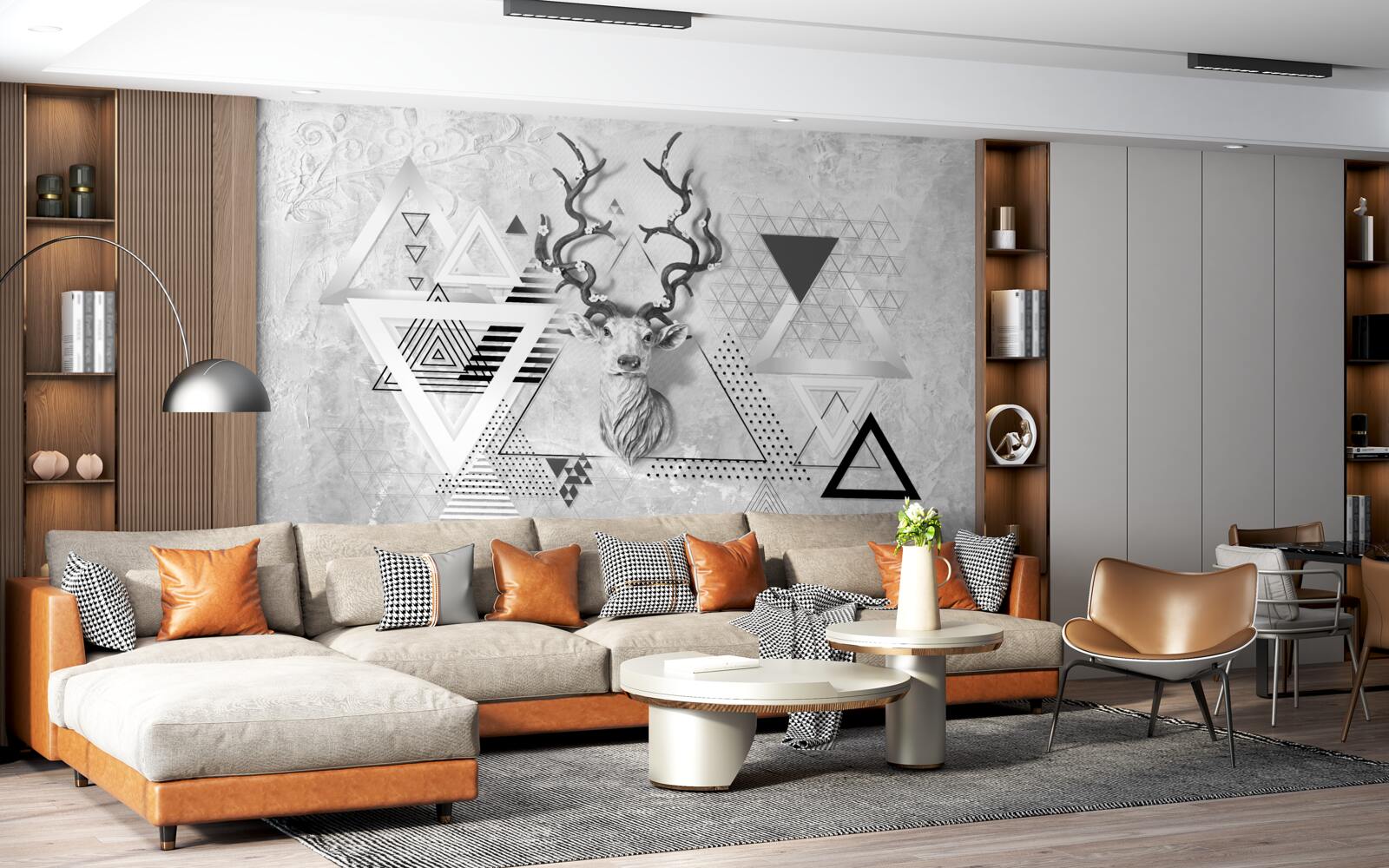 Fototapeta abstraktný geometrický obraz hrdého jeleňa