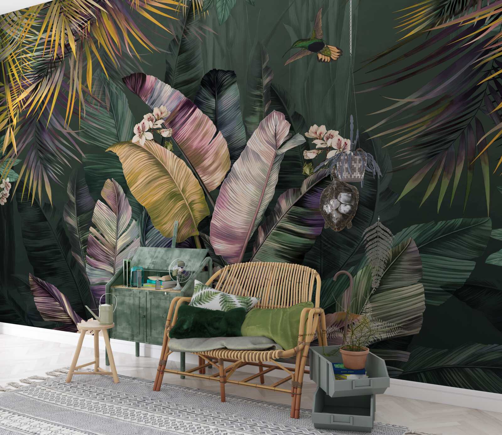 Fototapeta perie podobné rastliny v nočnom lese