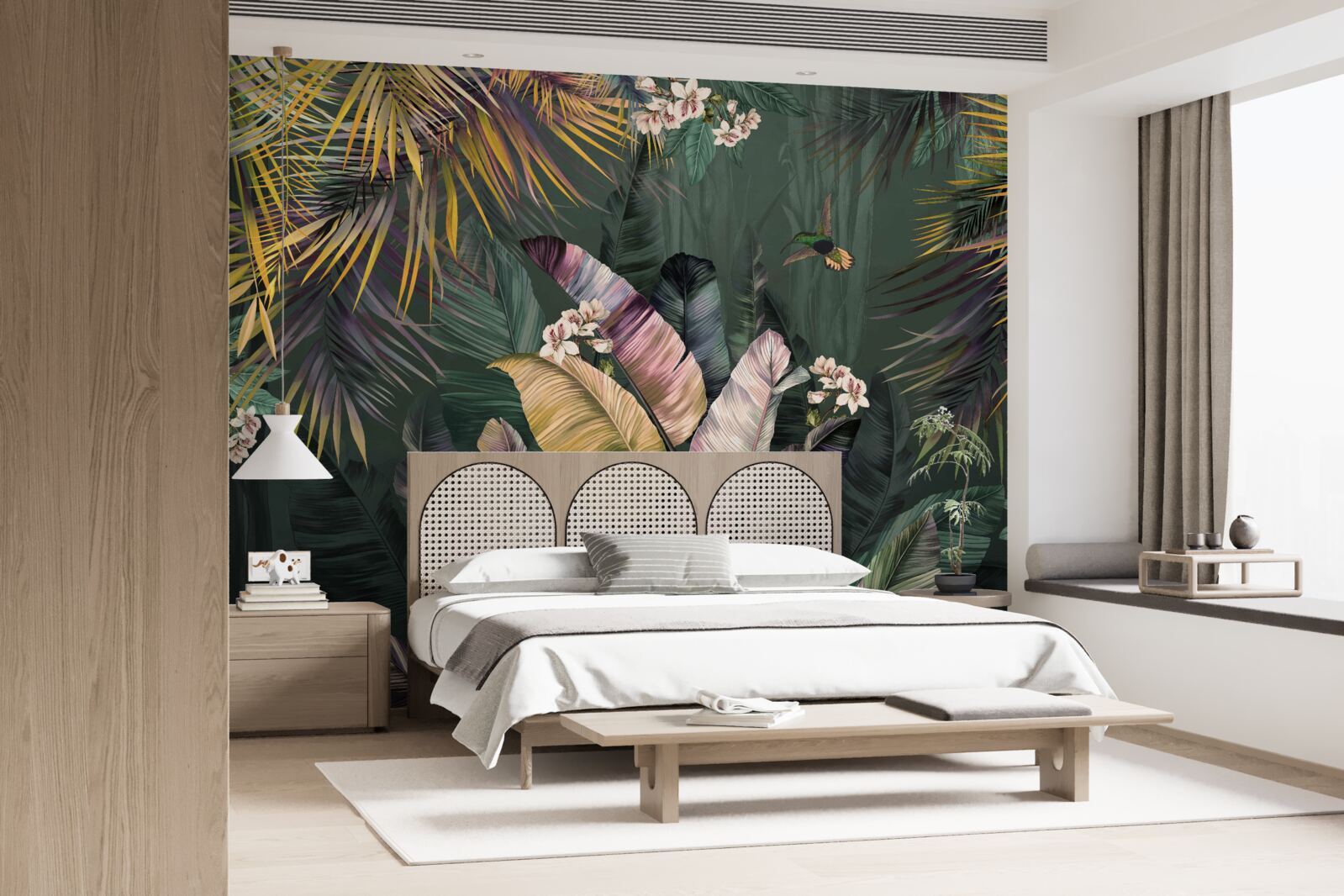 Fototapeta perie podobné rastliny v nočnom lese