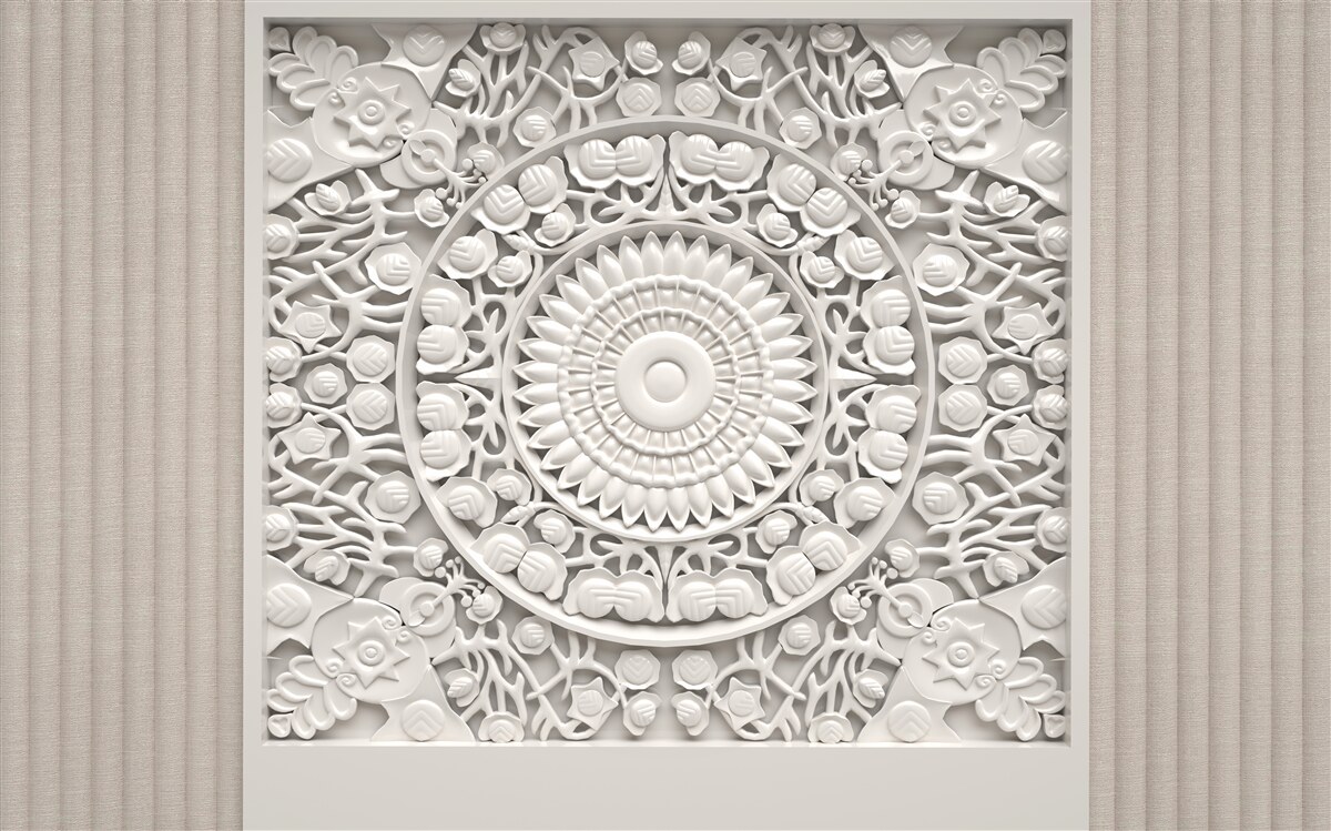 Fototapeta objemový basreliéf na sivom pozadí