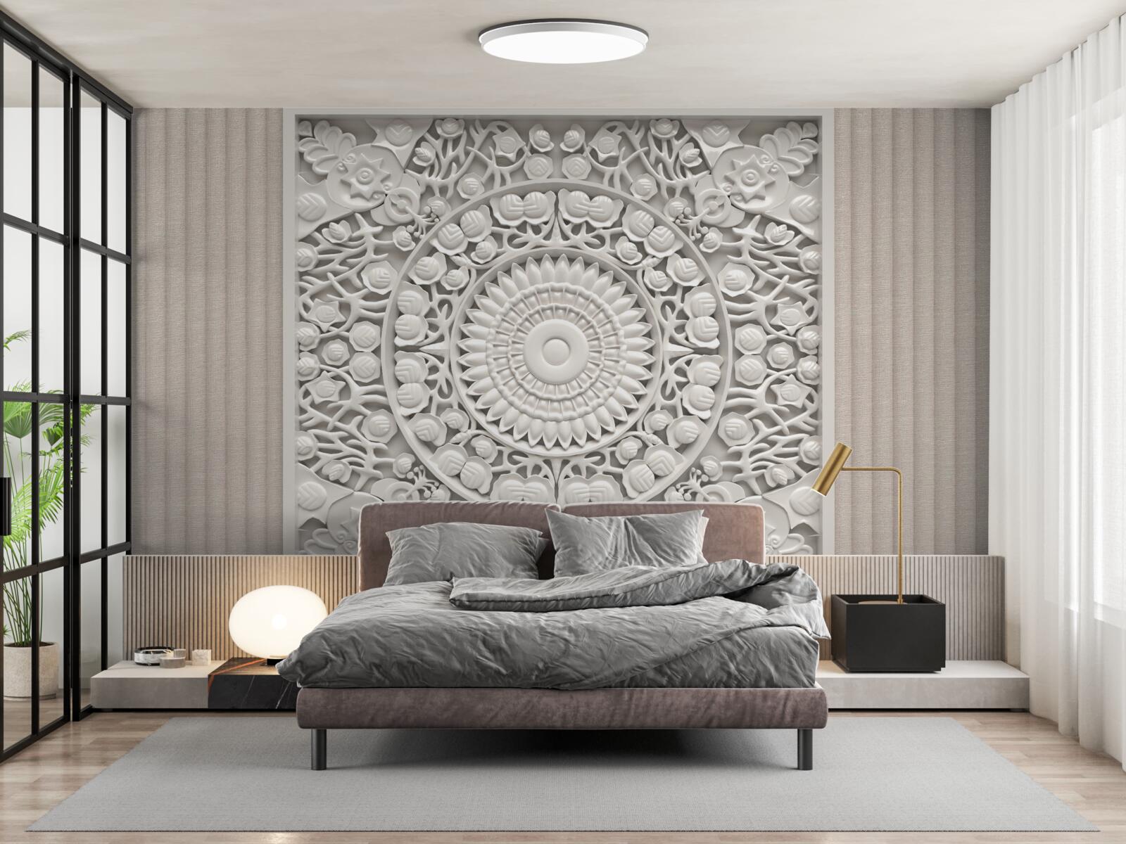 Fototapeta objemový basreliéf na sivom pozadí