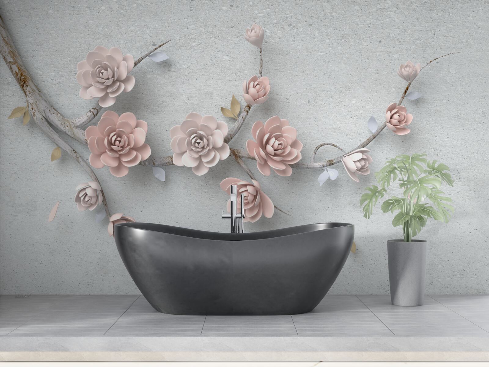 Fototapeta samostatný konár s otváracími púčikmi