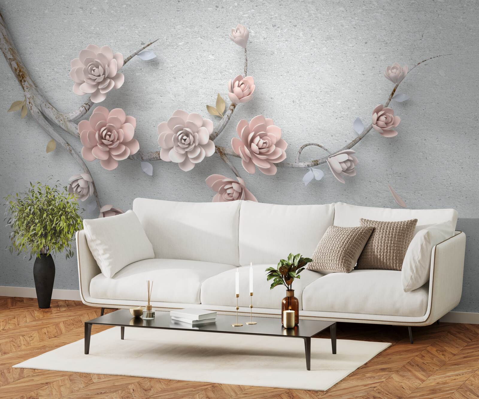 Fototapeta samostatný konár s otváracími púčikmi