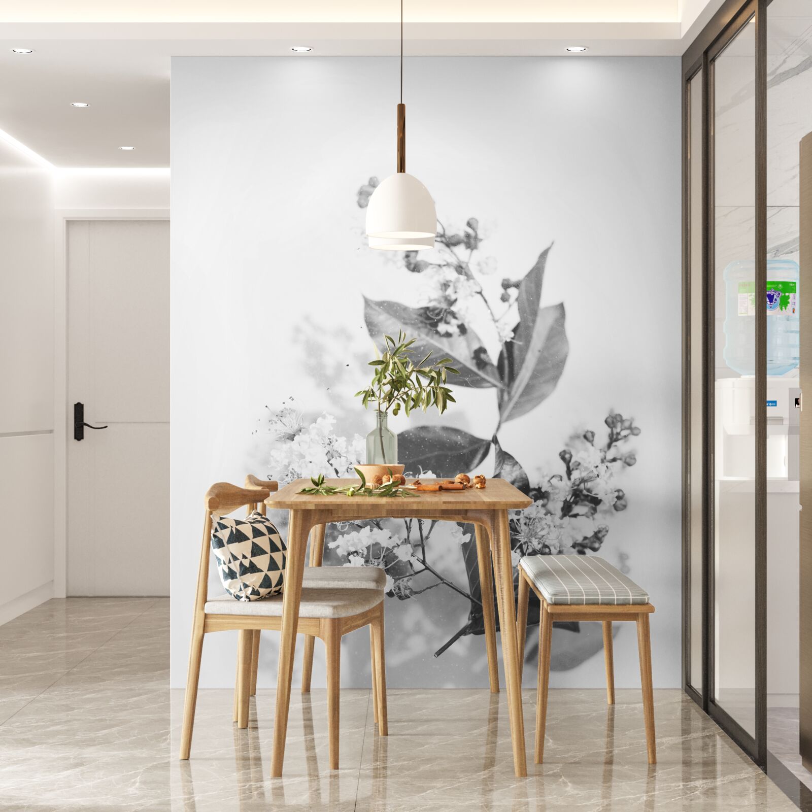 Fototapeta vetva s kvetnými pukmi smaragdovej krásy