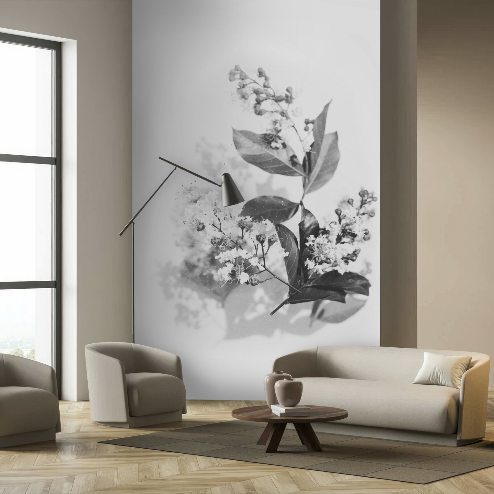 Fototapeta vetva s kvetnými pukmi smaragdovej krásy