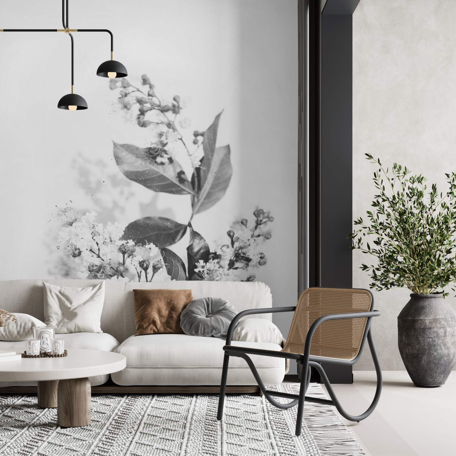 Fototapeta vetva s kvetnými pukmi smaragdovej krásy