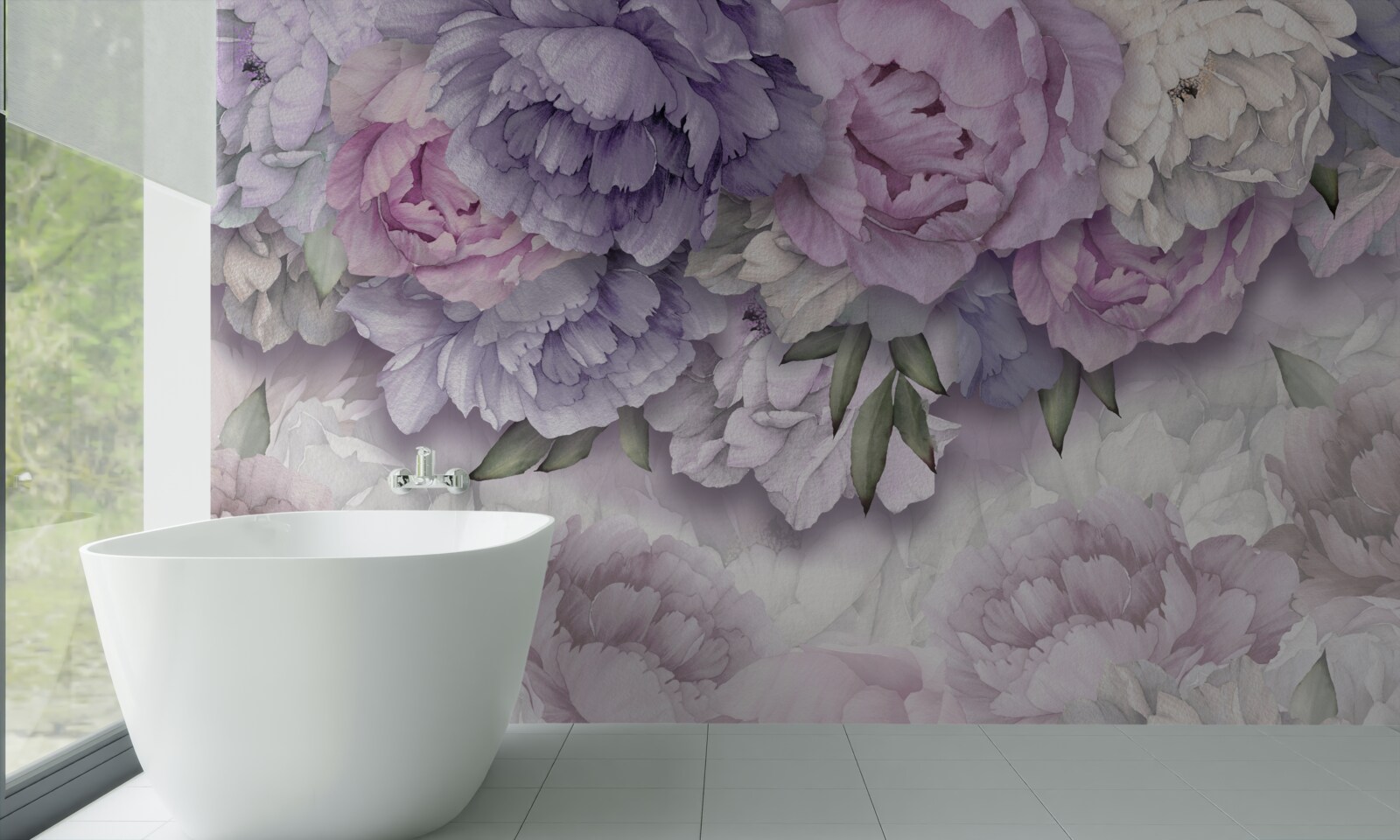 Fototapeta kvety s jemným fialovým odtieňom