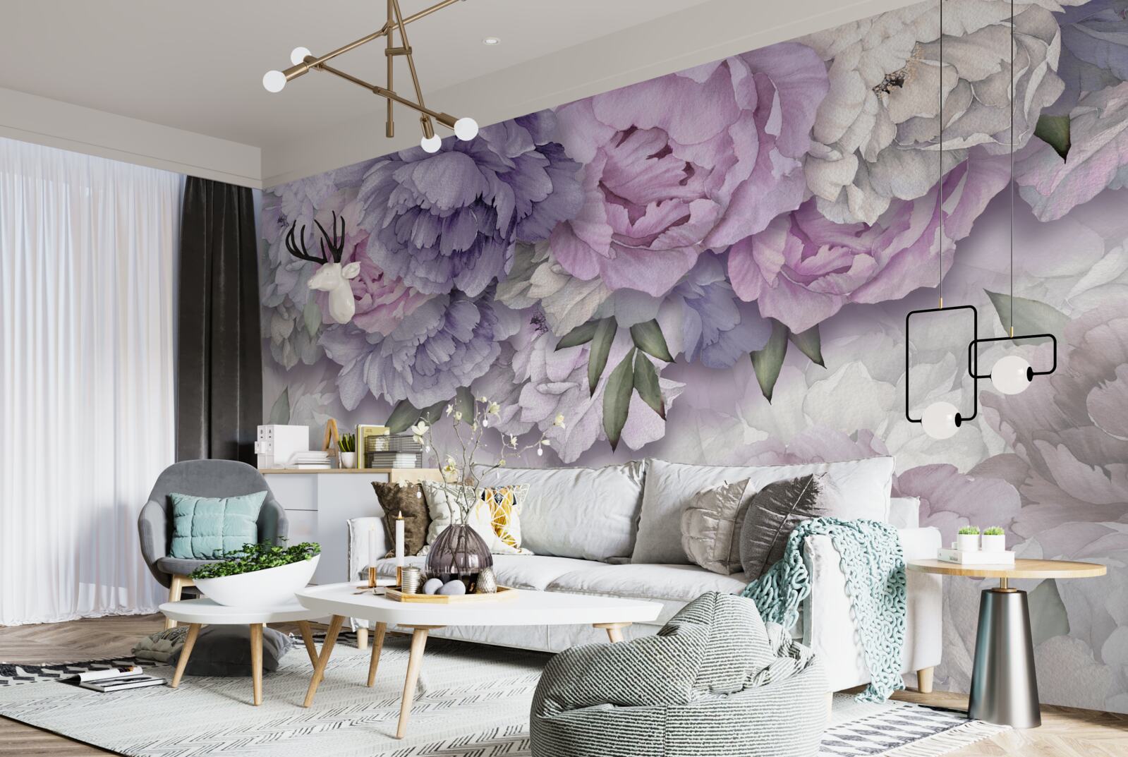 Fototapeta kvety s jemným fialovým odtieňom