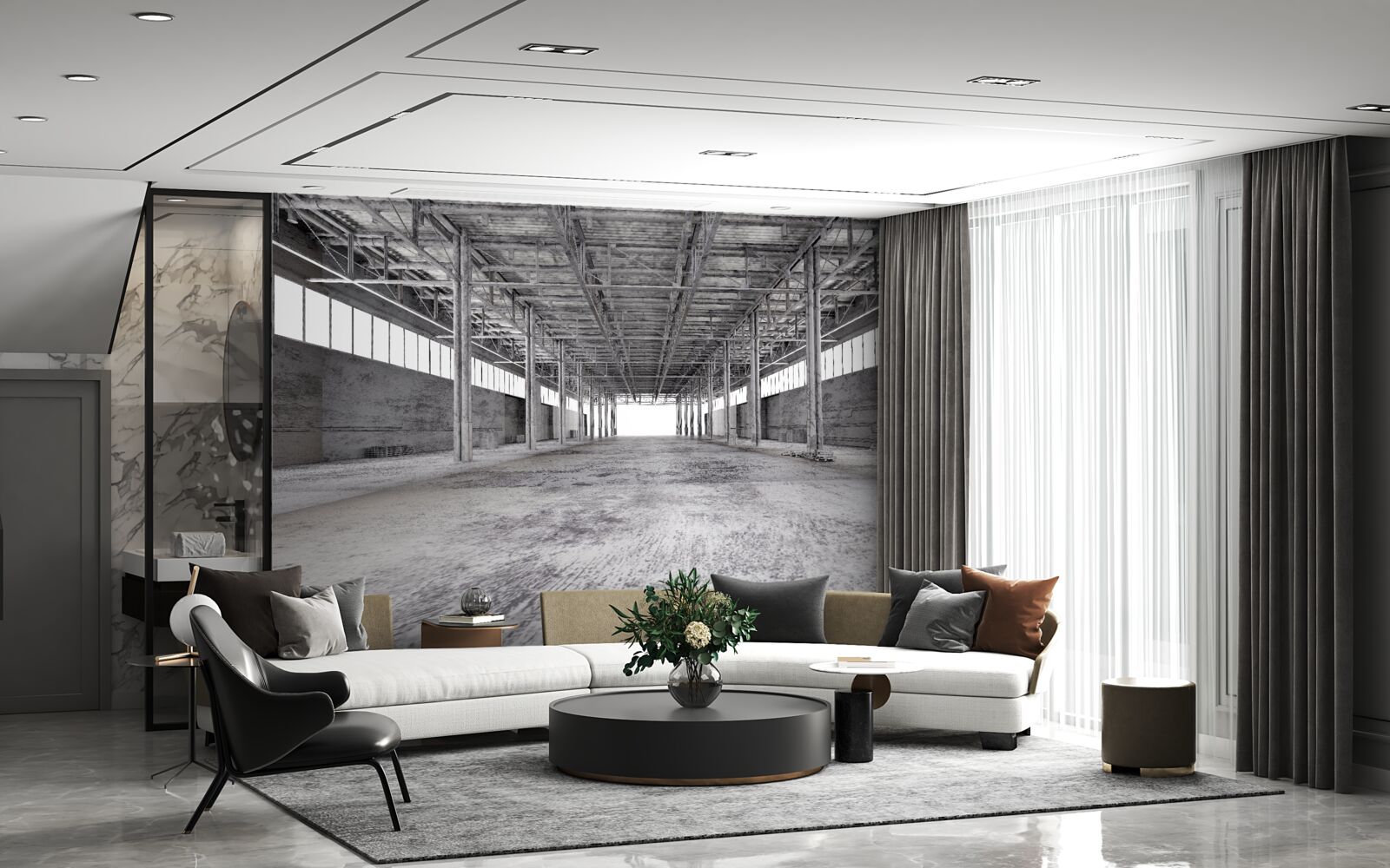 Fototapeta čiernobiele štúdio je prázdne