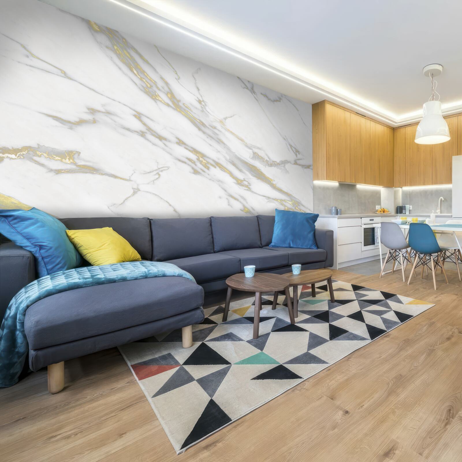 Fototapeta súvislá priehlbina na svetlom mramore