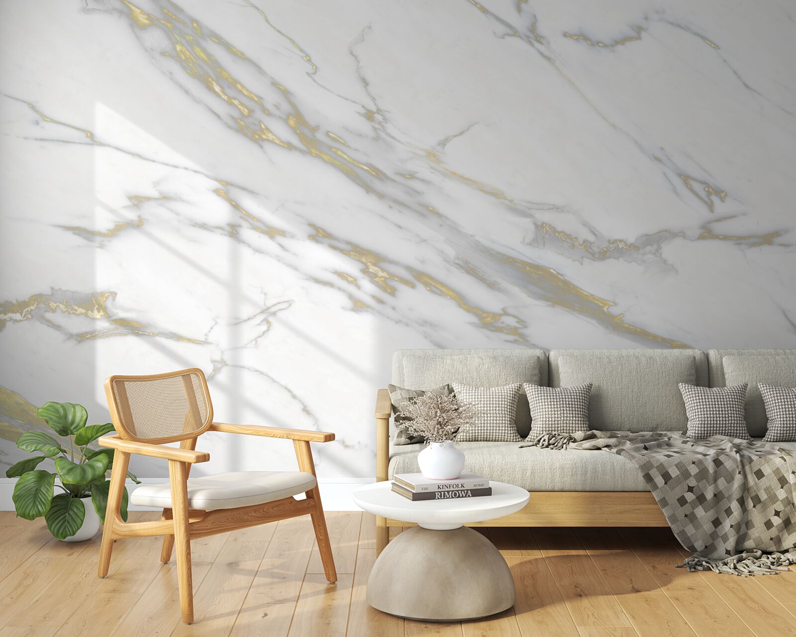 Fototapeta súvislá priehlbina na svetlom mramore