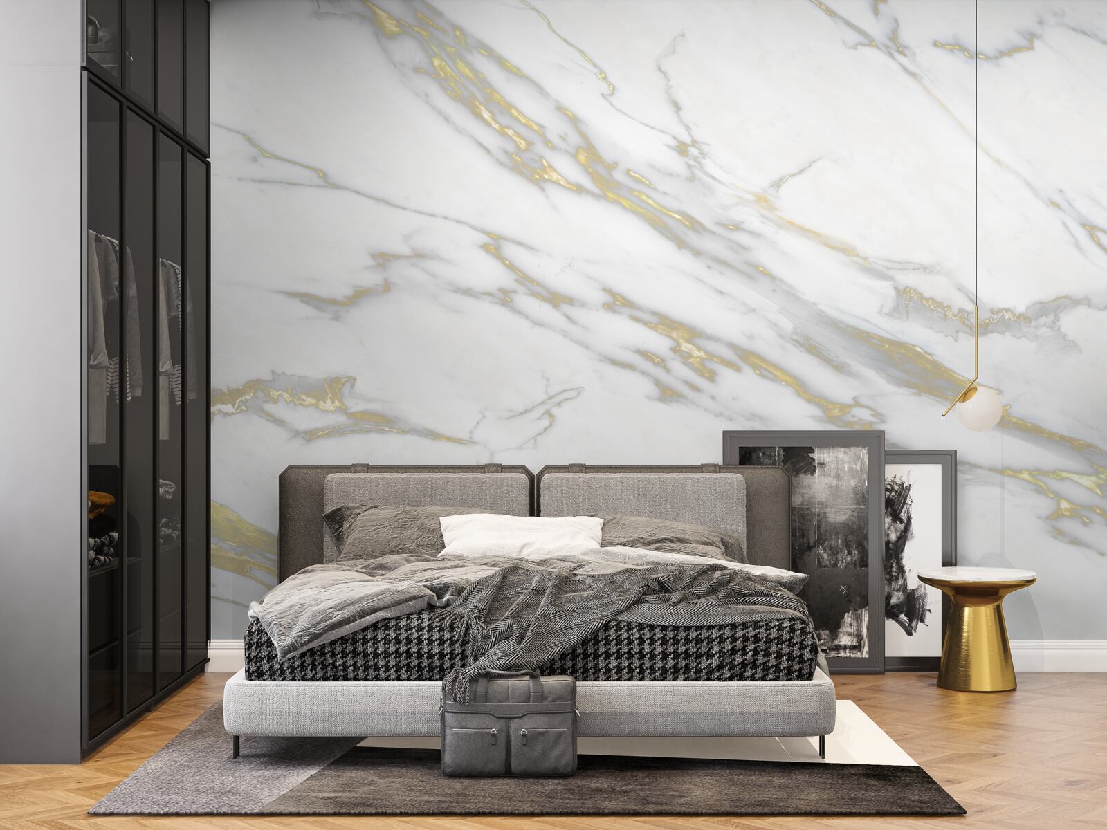 Fototapeta súvislá priehlbina na svetlom mramore