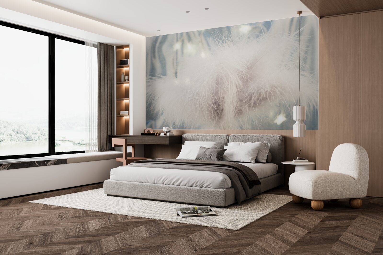 Fototapeta husté svetlo dole