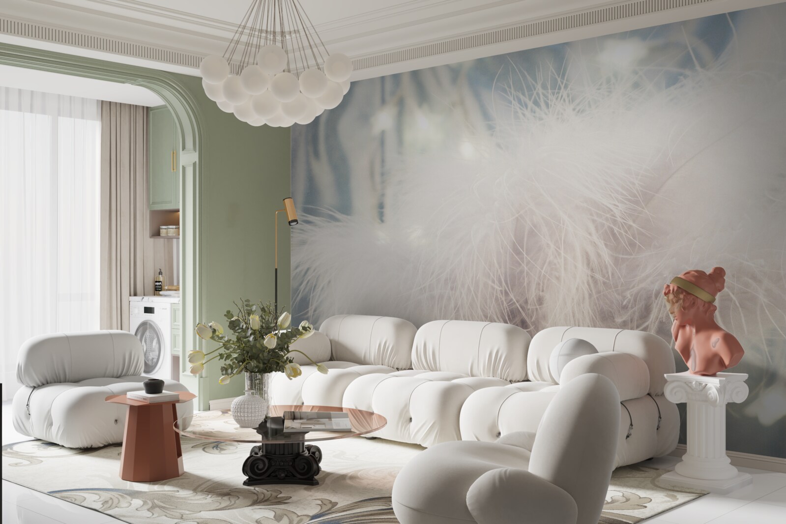 Fototapeta husté svetlo dole