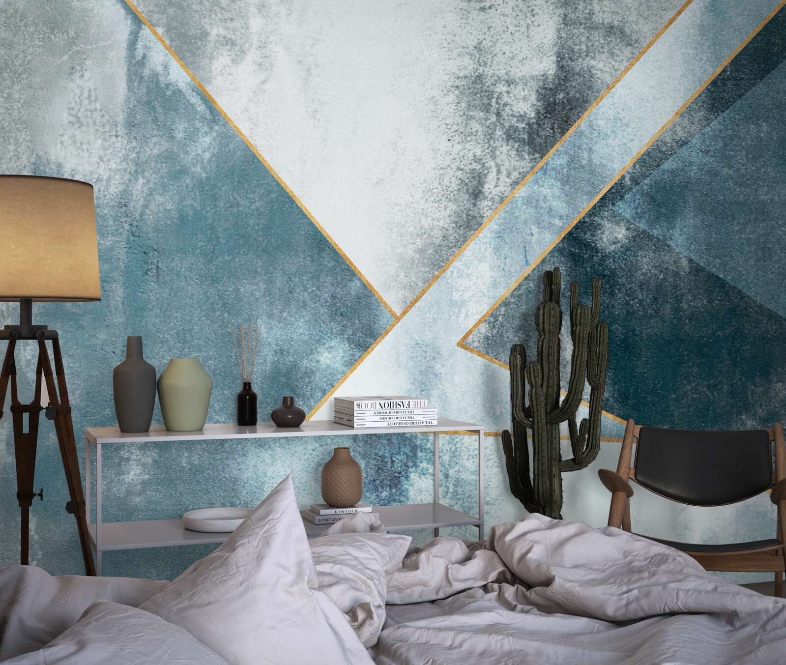 Fototapeta modrý mramor so zlatými okrajmi