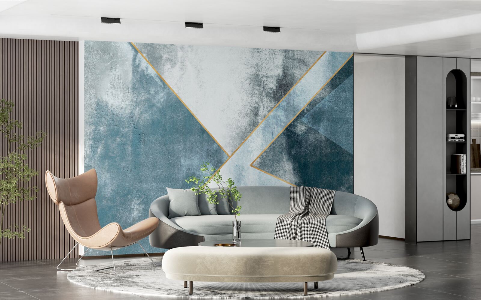 Fototapeta modrý mramor so zlatými okrajmi