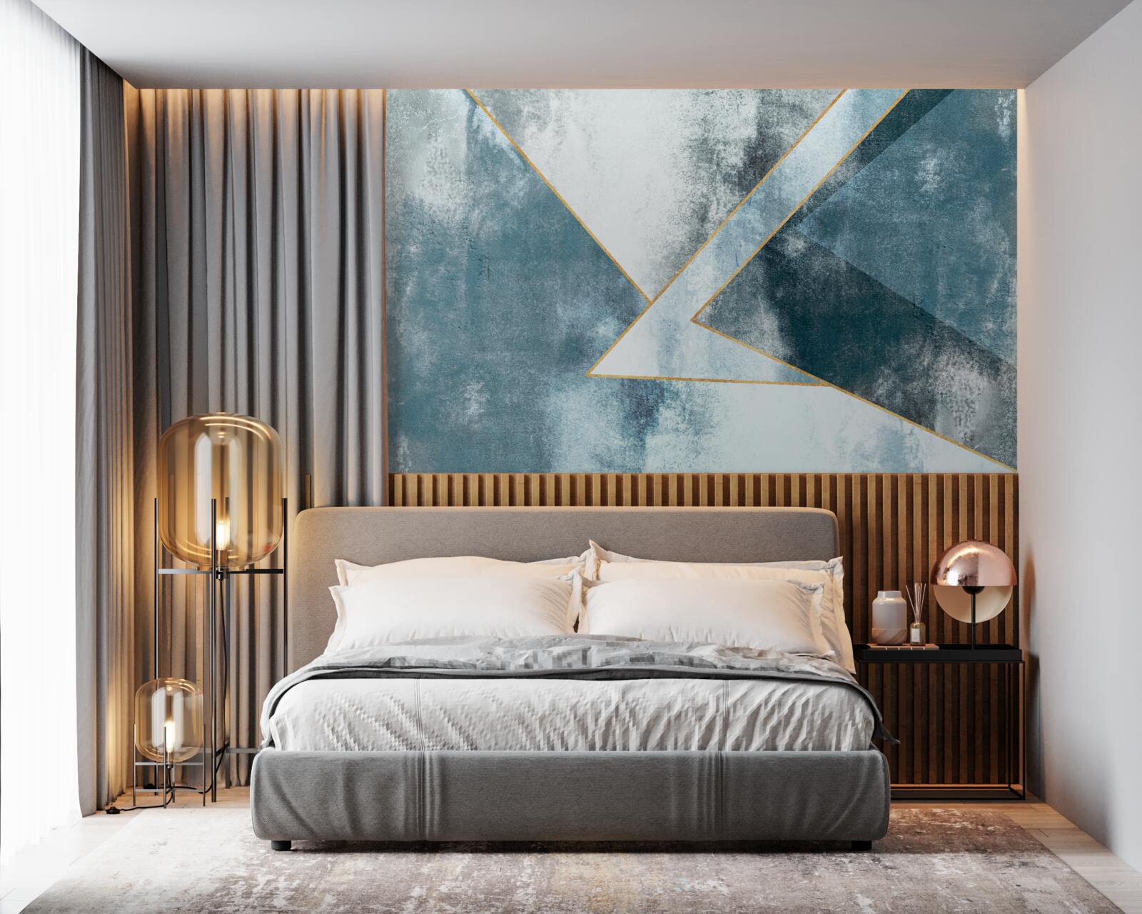 Fototapeta modrý mramor so zlatými okrajmi