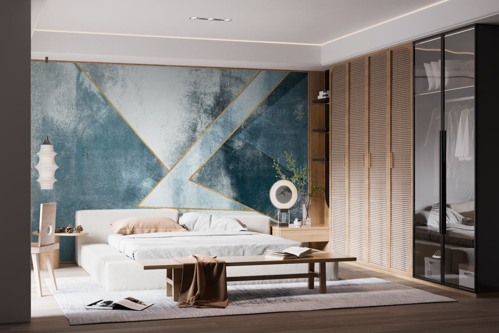 Fototapeta modrý mramor so zlatými okrajmi