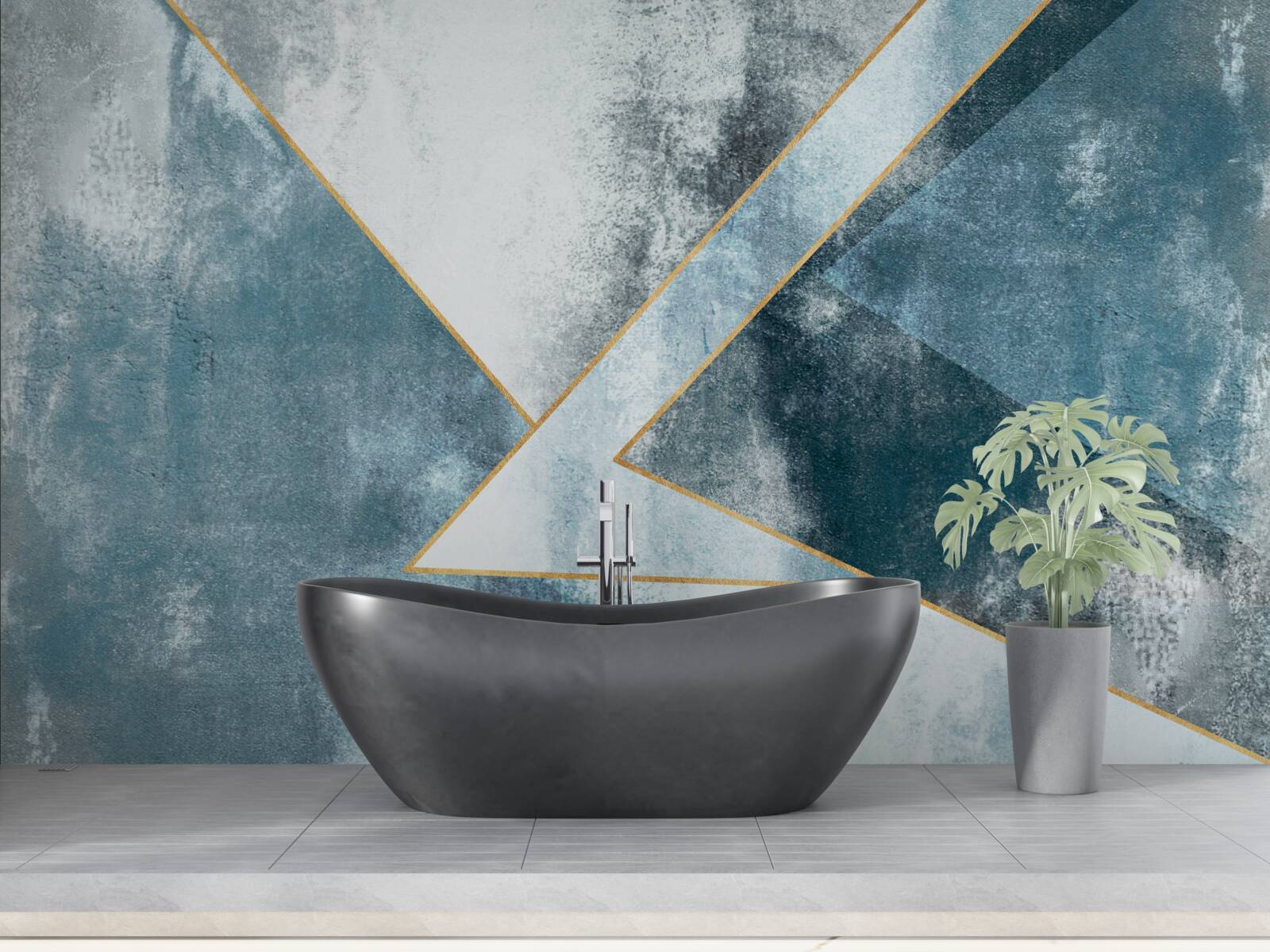 Fototapeta modrý mramor so zlatými okrajmi