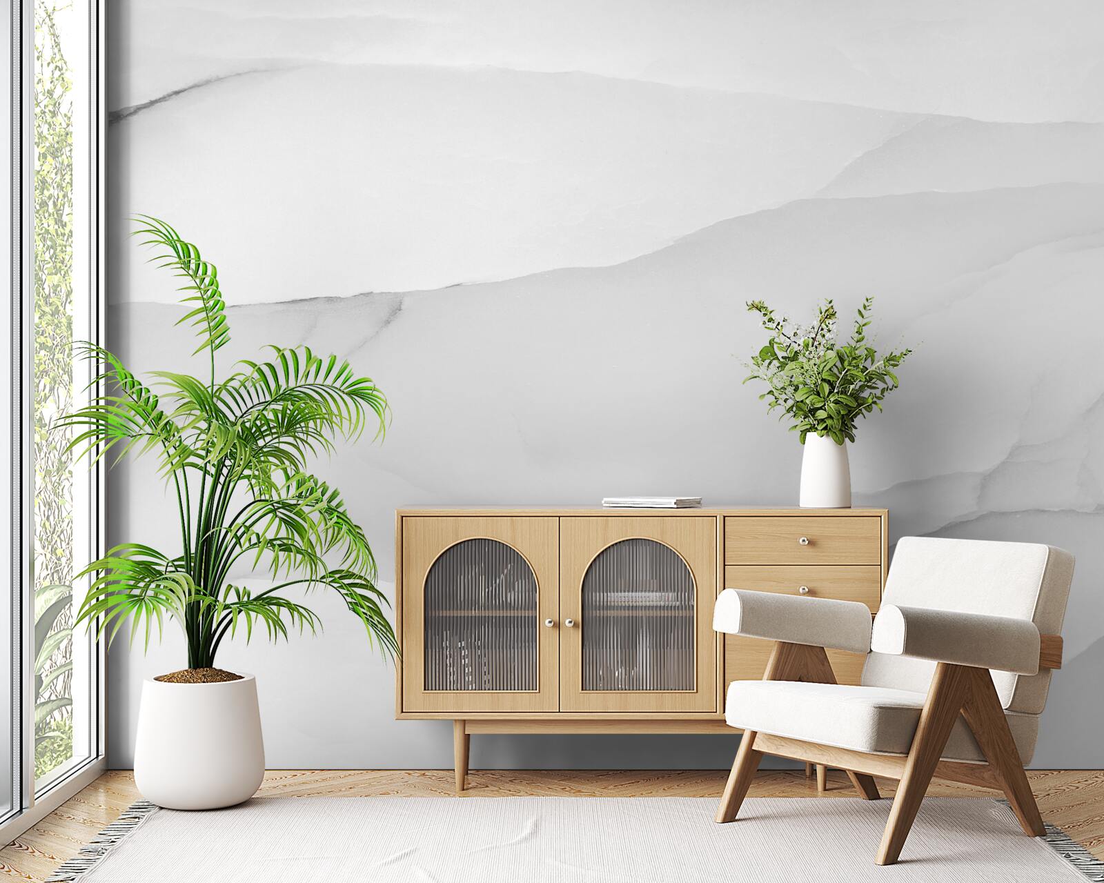 Fototapeta mramor je pokrytý hustou hmlou